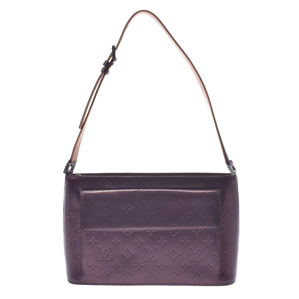 LOUIS VUITTON Monogram Matte Alston Violet Leather Shoulder Bag
